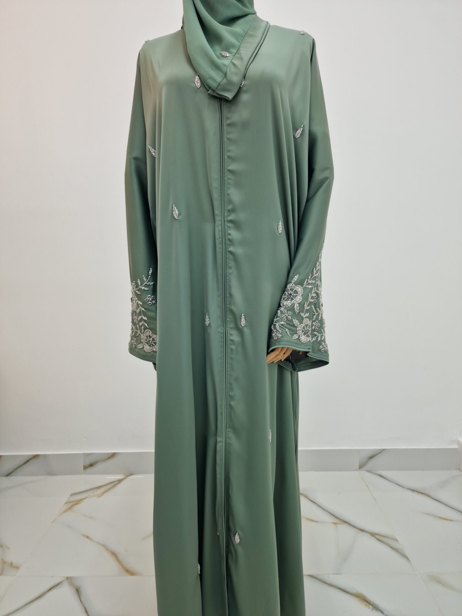 Premium 3pcs Beaded Open Abaya