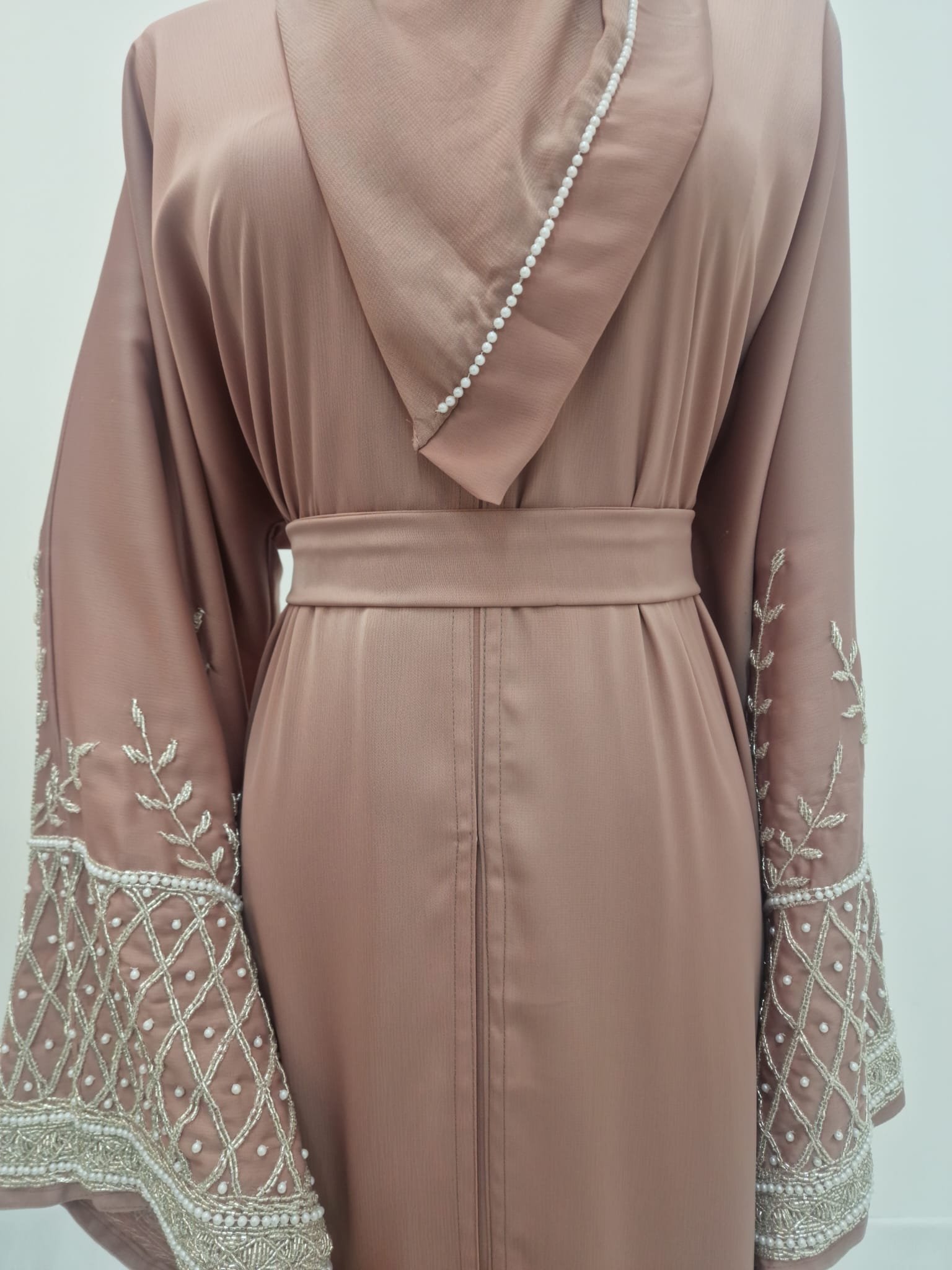 3pcs Beaded Open Abaya - Image 5